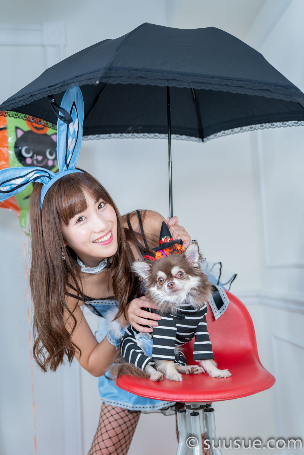 2018/10/28 NewType撮影会 空陸海ゆきな バニーガール 愛犬キキ